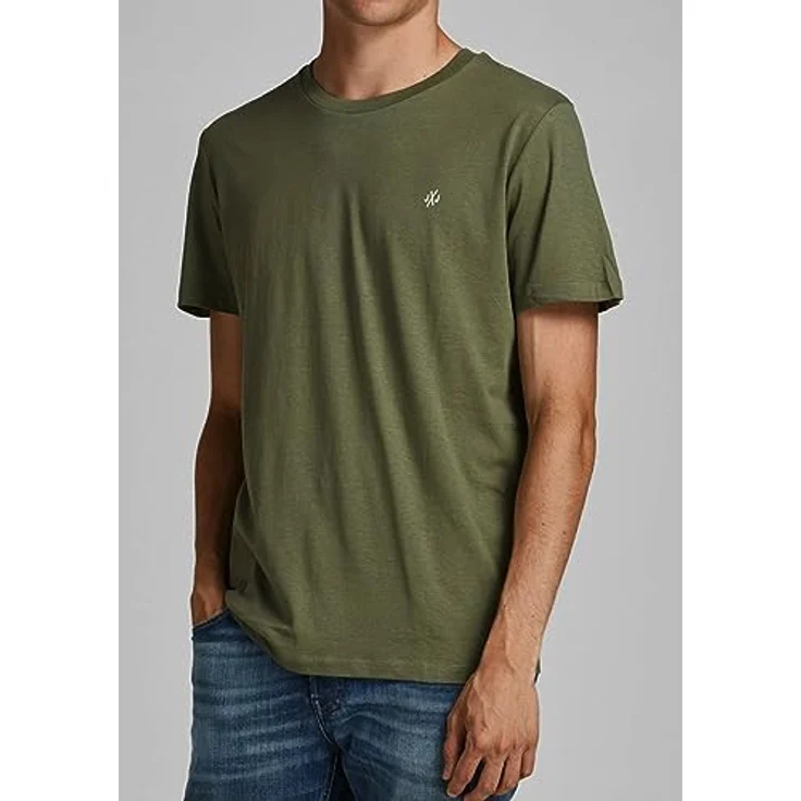 Jack & Jones Jorijxj Herren Shirt, Rundhalsausschnitt, Baumwolle, 5er-Pack, Blau, Schwarz, Grün, Grau, Weiß, (L) – Bild 3