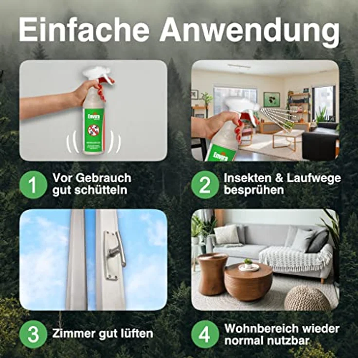 Envira Universal-Insektizid - Hochwirksames Insekten-Spray Mit Langzeitschutz - Auf Wasserbasis - 2 Liter + 2L Sprüher – Bild 5