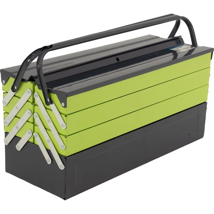 TRUTZHOLM Werkzeugkoffer Werkzeugkiste XXL 7 Fächer 53x20x27,5 cm aus Stahl lackiert klappbarer (einteilig) – Bild 1