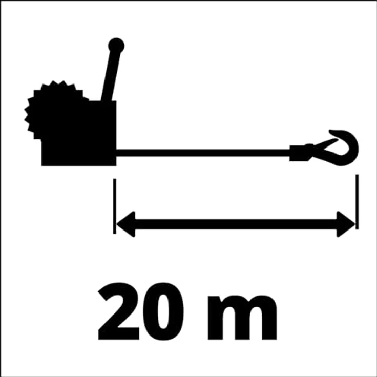 Einhell Handseilwinde TC-WI 800, Tragkraft 800 kg, 20 m Drahtseil mit Sicherheitslasthaken und Rücklaufsperre – Bild 6