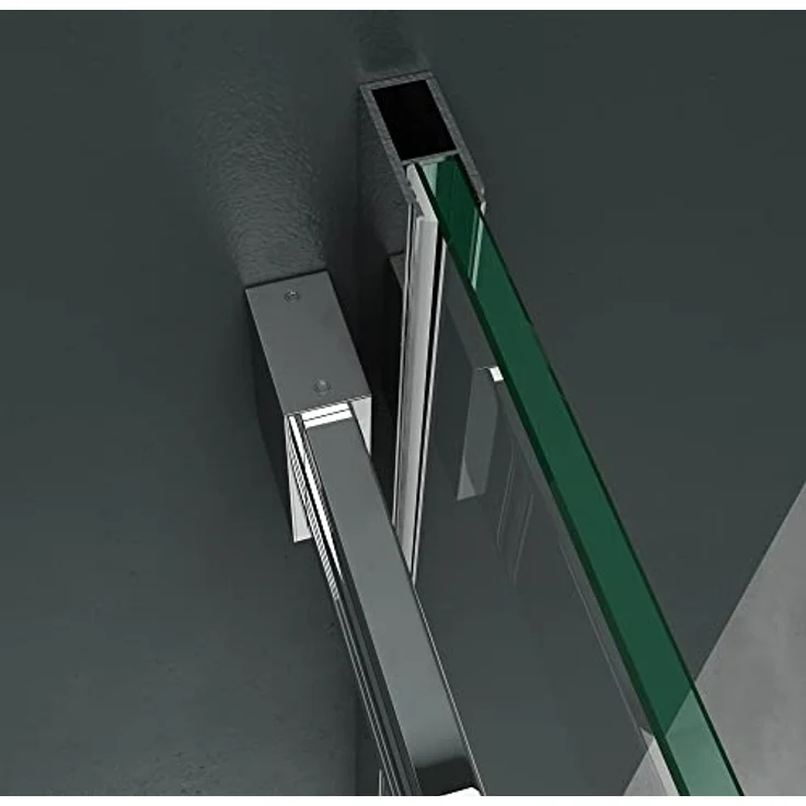 Mai & Mai Eckdusche Duschkabine Schiebetür Duschabtrennung Rechteckig 8mm ESG Nano Rav17, BxT: 120x70 cm, Klarglas mit Aluminium Rahmen und beidseitiger NANO-Beschichtung – Bild 5