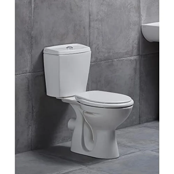 Stand-WC mit Taharet Keramik-Spülkasten Softclose WC-Sitz Toilette WC Waagerecht Wand
