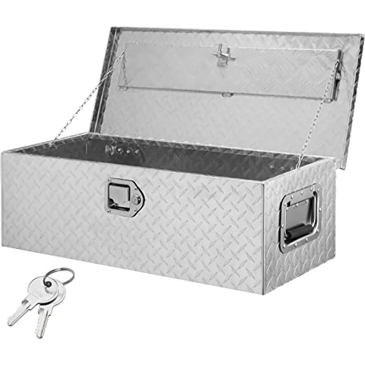 VEVOR Werkzeugkasten 762 x 330 x 244 mm, abschließbar, 64 L, Aluminiumlegierung, wasserdicht, 30 kg Tragfähigkeit für Lkw, Wohnmobil, PKW – Bild 1