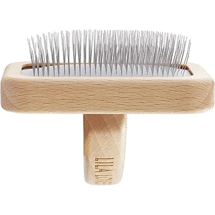 Unterwollbürste für Hunde - mit abgerundeten Metallzinken, vegan, mit Buchenholz aus nachhaltiger Forstwirtschaft, SLICKER BÜRSTE MEDIUM von LILA LOVES IT – Bild 3