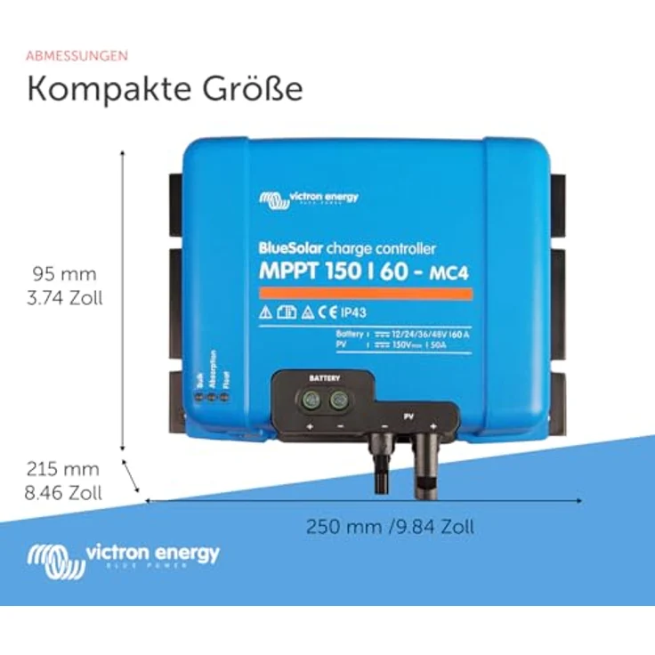 Victron Energy BlueSolar MPPT MC4 150V 60 Amp 12/24/36/48-Volt Solar Laderegler, Batteriespannung: 12/24/48V, Bluetooth-Funktion – Bild 4