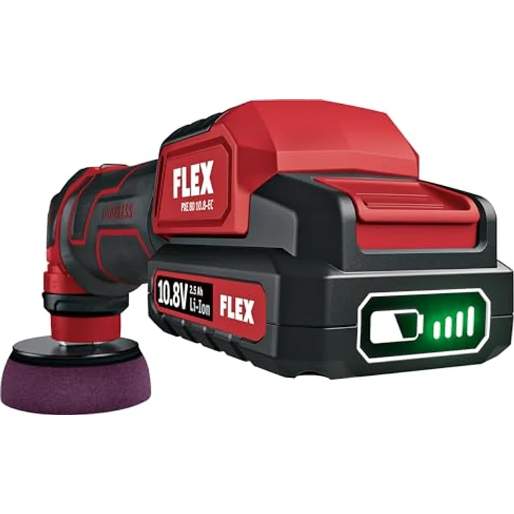 Flex Akku-Poliermaschine PXE 80 12-EC/2.5 SET, rotativ und exzentrisch mit 3 und 12 mm Hub, bürstenloser Motor, 4 Drehzahlstufen – Bild 2