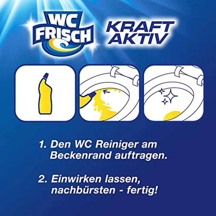 WC Frisch Kraft Aktiv WC-Reiniger Gel Lemon 750ml – Anti-Kalk-Formel, frischer Duft, recycelte Flasche, einfache WC-Rand-Anwendung – Bild 10