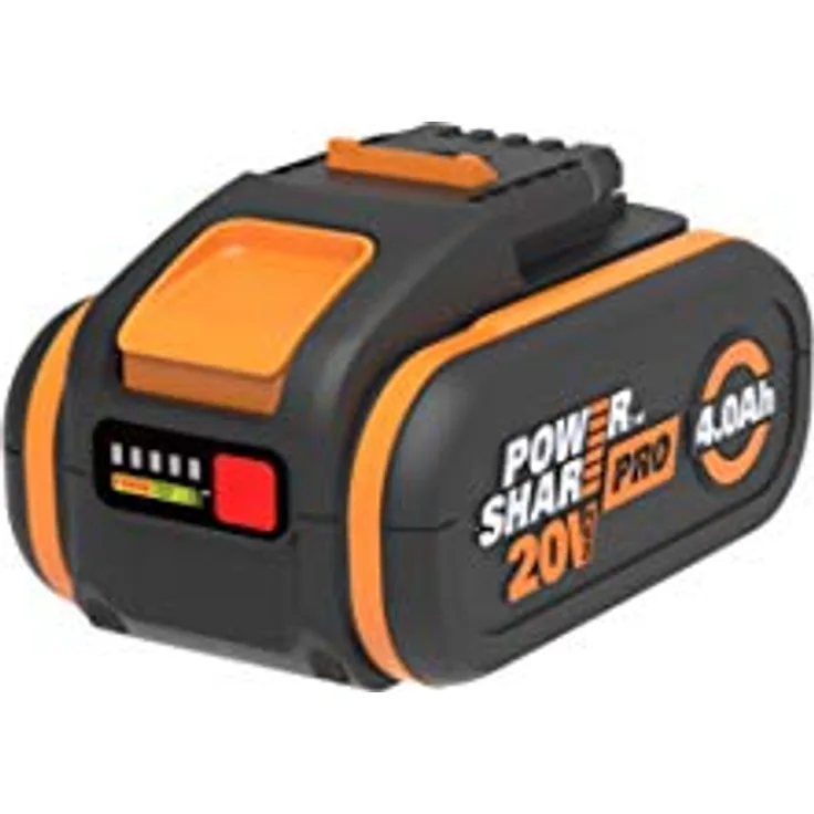 WORX WA3014 PowerShare PRO Akku 20V - 4000mAh Li-Ion, wiederaufladbarer, leistungsstarker Akku mit integrierter Ladestandanzeige für alle WORX Geräte