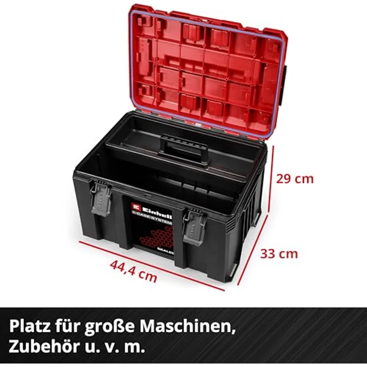 Einhell E-Case Rolling Workshop SEALED, mobile Werkstatt aus 3 Koffern, max. 120 kg, staubdicht und strahlwassergeschützt, 44 x 40 x 70 cm, inkl. Seitenschienen – Bild 5