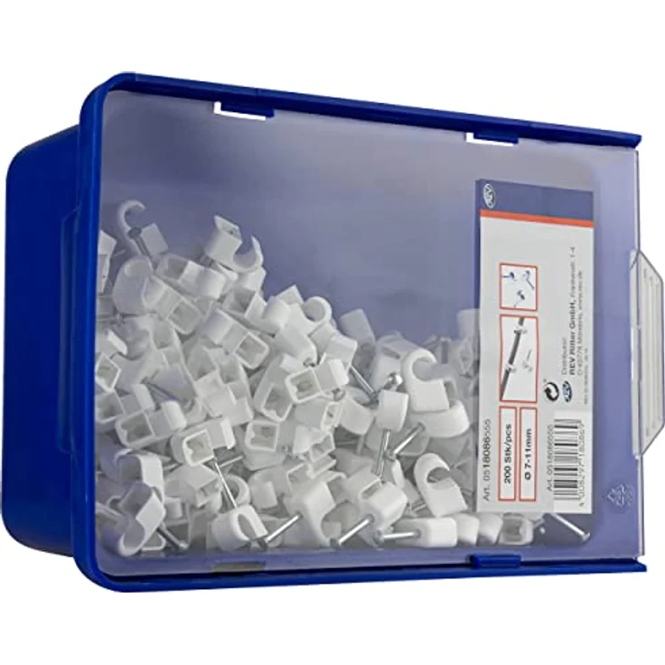 REV Expressschellen, 200 St. Nagelschellen - Kabelschellen, 7-11mm, Nagellänge 25mm, Weiss – Bild 5