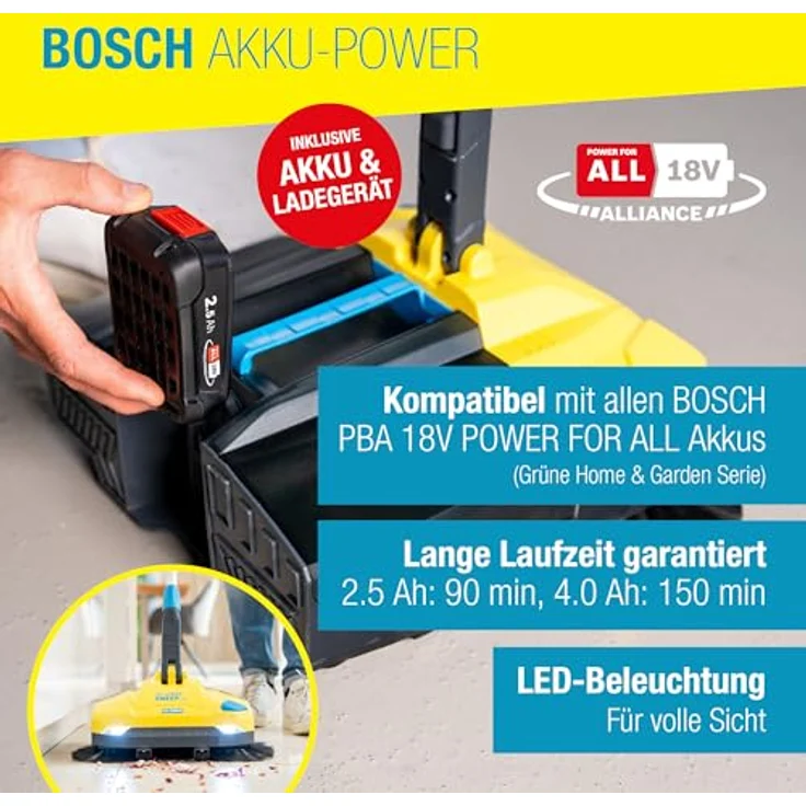 Gloria Haus und Garten EasySweep 18V Akku Kehrmaschine, 40 cm Arbeitsbreite, vielseitig für Innen- und Außenbereiche – Bild 7