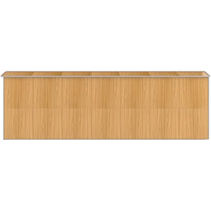 vidaXL Geräteschuppen Gartenhaus Hellbraun 192x606x223cm Verzinkter Stahl, Lüftungsöffnungen, geräumig – Bild 5