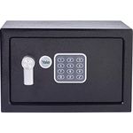 Yale YSV/200/DB2 Small Value Safe, Digital Keypad, LED Light Indicators, Steel Locking Bolts, Emergency Override Key, Wall and Floor Fixings, Black Finish, 8 Litre Capacity 20 x 31 x 20 cm