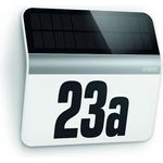 Steinel Hausnummer Steinel LED Solarleuchte XSolar LH-N silber mit Dämmerungssensor, 365 Tage Licht, IP44, inkl. Hausnummernbogen