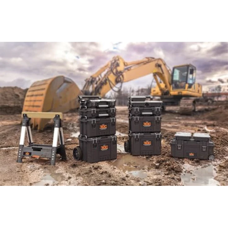 Keter XL-Werkzeugkasten ROC PRO GEAR 2.0, robuster Werkzeugkoffer aus Technopolymer mit klappbarem Deckel und integriertem Fach für kleinere Werkzeuge – Bild 11