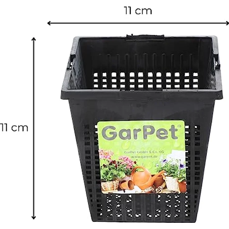 Gartenteich Teich Pflanzkorb Wasserpflanzenkorb Pflanzenkorb rund bogenförmig Seerose (11x11cm) – Bild 2