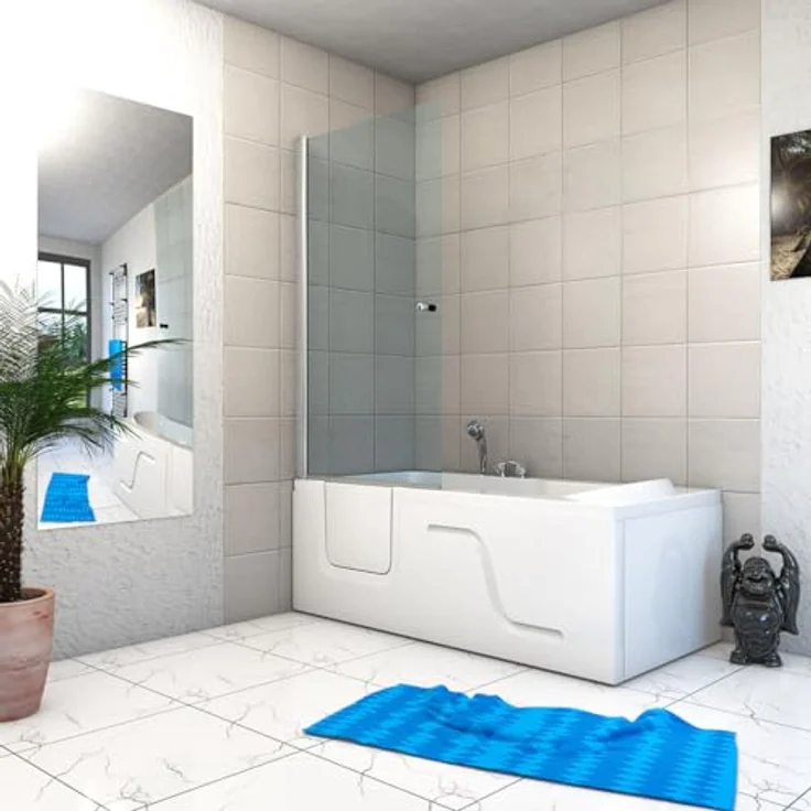 AcquaVapore Komplettdusche Kombi Duschkabine Seniorenwanne mit Tür S17D-EH-R-EC, Sicherheitsglas ESG, inklusive Duschwanne, Schnelle Reinigung, Überlauf Abfluss – Bild 2