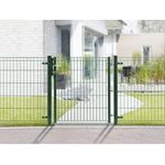 deutsche zauntechnik Drehflügeltor 'Vario light Michl', Gartentor in moosgrün, 96 x 83 cm, inkl. Pfosten und Montagematerial, Made in Germany