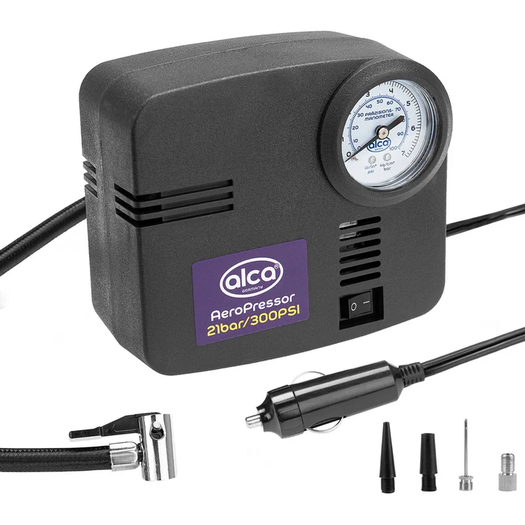 alca® Auto Kompressor mini 12V elektrische Luftpumpe Luftkompressor 21 bar Zigarettenanzünder – Bild 1
