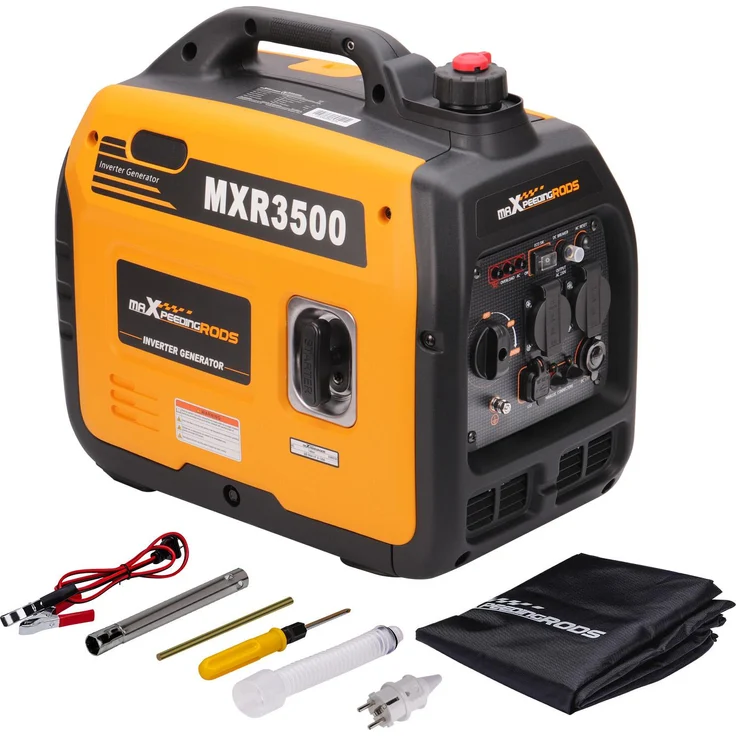maXpeedingrods 3000W/3300W Inverter Stromerzeuger, tragbar, Benzin Generator, 21 kg, mit Eco-Modus und Überlastwarnung
