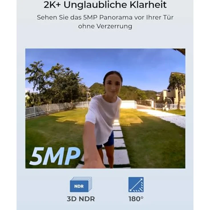 Reolink Video-Türklingel mit Chime, 5MP Ultra HD Kabelgebundene Türklingel mit Kamera, 2,4/5GHz WLAN, Personenerkennungsalarme, 180° Ultraweitwinkel, 2-Wege-Audio, Fernzugriff, Video Doorbell WiFi – Bild 2