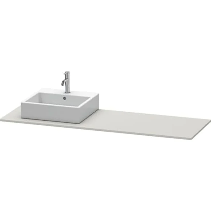 Duravit XSquare Konsole 060H, 1600x 550 mm, 1 Ausschnitt links, XS060HL0707, Betongrau Matt – Bild 1