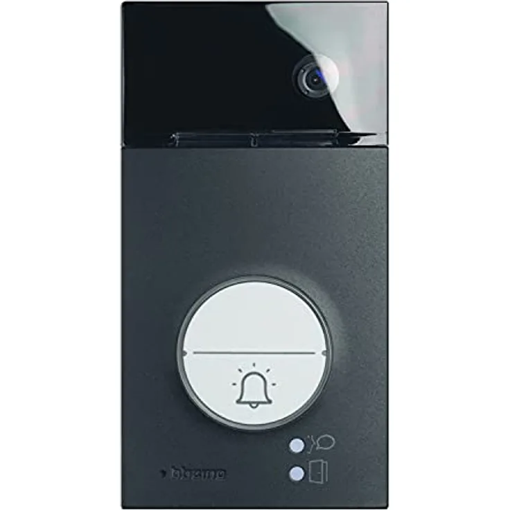Bticino LINEA 3000, 2-Draht Video-/Audio Türstation mit Transponder, Weitwinkel-Farbkamera, IP54, IK10, Farbe: Schwarz, 343093
