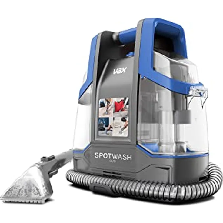 Vax SpotWash Duo Fleckenreiniger | entfernt verschüttete Flüssigkeiten und Flecken von Teppichen, Treppen und Polstern | Spezielles Messy Tool für Haustiere | 1 Liter, Grau/Blau, 440 W