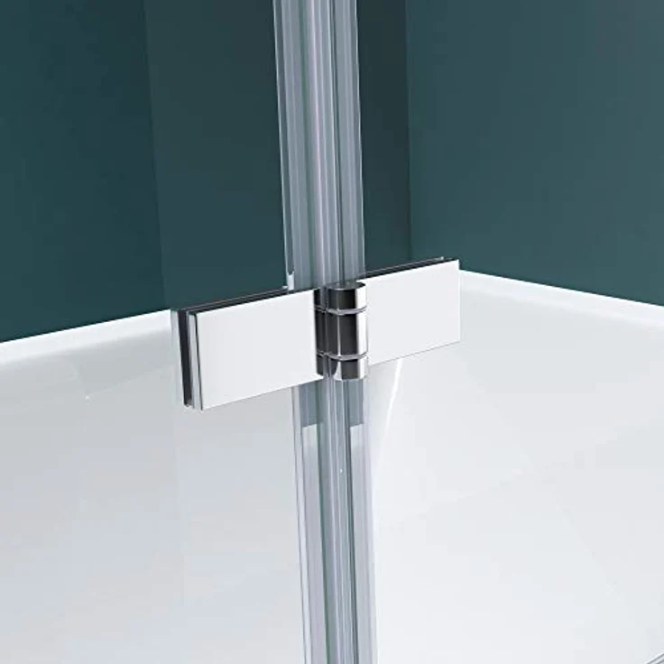 Mai & Mai Duschabtrennung Cortona116, faltbare 3-teilige Badewannenwand 130x140cm, Klarglas mit Chromrahmen, 6mm ESG-Sicherheitsglas, verstellbar – Bild 4