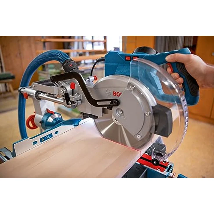 Bosch Professional mobile Kapp- und Gehrungssäge GCM 305-254 D (schneidet bis zu 90 x 305 mm, inkl. 1x Kreissägeblatt, 2x Werkstückauflage, Staubbeutel, Klemme) – Bild 4