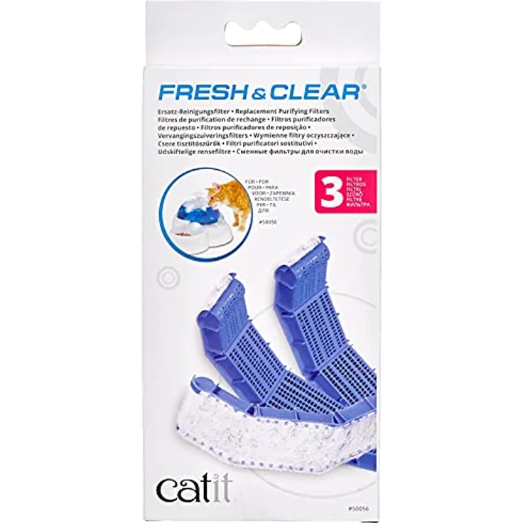 Catit Ersatzreinigungsfilter, Trinkbrunnenfilter, für den 3L Catit Trinkbrunnen 50050, 3er Pack – Bild 2