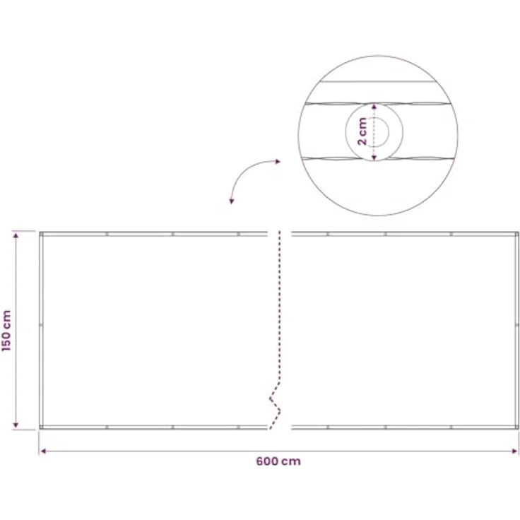 vidaXL Balkon Sichtschutz 150 x 600 cm, UV- und wasserabweisender Stoff mit PU-Beschichtung, Orange und Braun – Bild 3