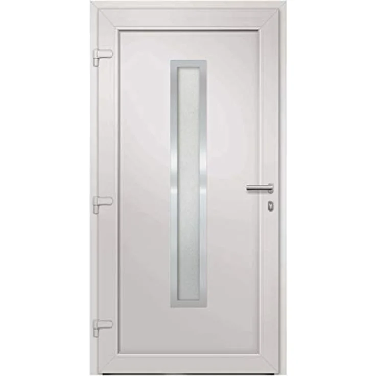 vidaXL Haustür Anthrazit, Eingangstür mit Handgriff-Set, 3 Schlüssel, 108x200 cm, Isolierverglasung, Aluminiumrahmen – Bild 5