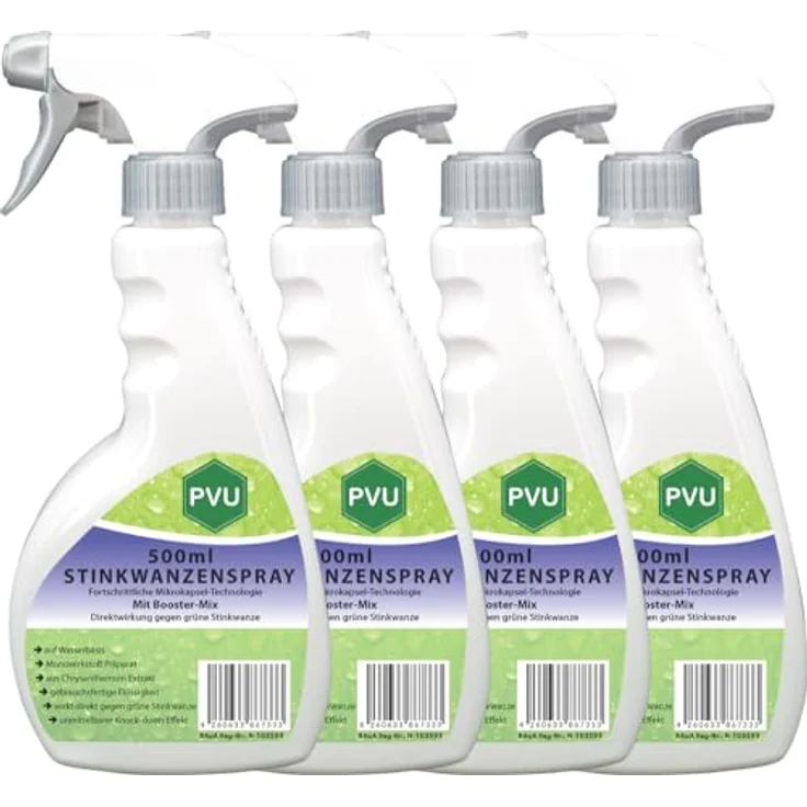 PVU Anti-Wanzen-Spray 4x500ml | Hochwirksam gegen Wanzen & Stinkwanzen aus reiner Chrysamtheme | formuliert in Deutschland – Bild 1
