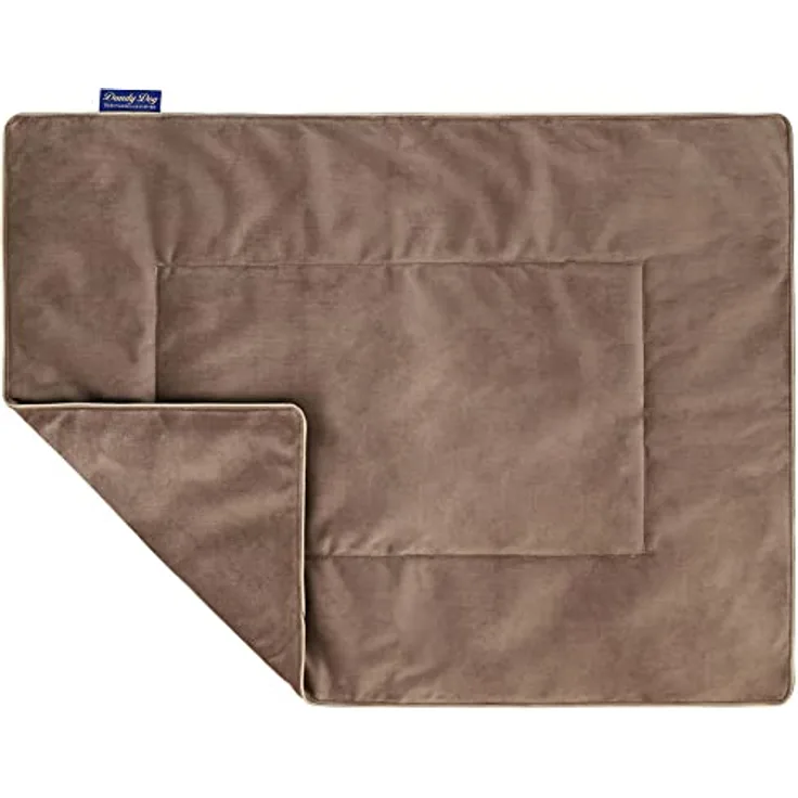 Dandy Dog Hundedecke Magic Velvet Taupe - hochwertiger waschbarer Samt kuschelig robuste Qualität Made in Germany - Größe XL