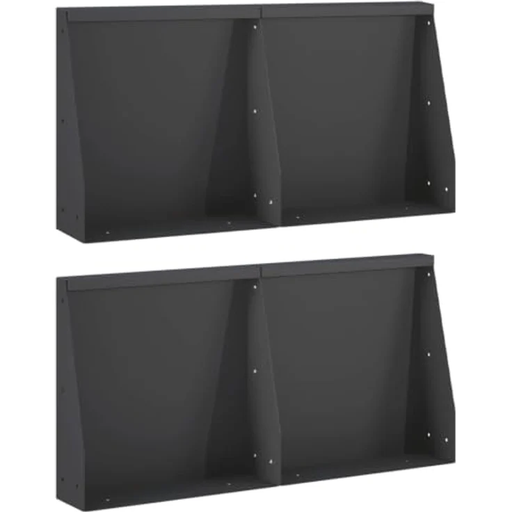 vidaXL Beetumrandung Stützmauer, 4er Set, modulare Stützmauer aus wetterfestem Stahl, Schwarz, 40 x 12 x 40 cm – Bild 1
