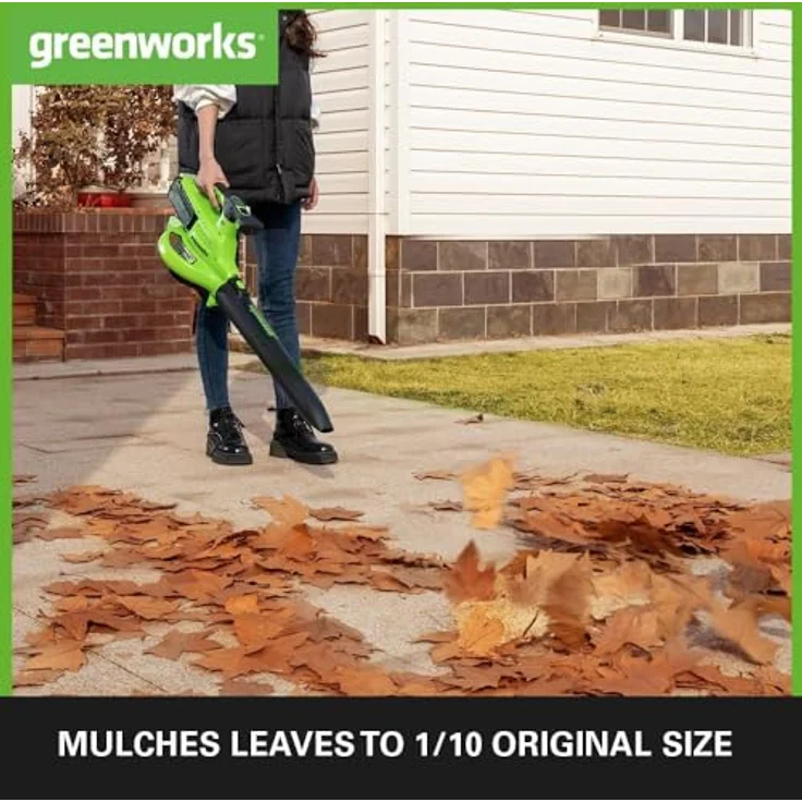 Greenworks Laubsauger + Laubbläser, 40V Akku-Gerät mit 40L Fangvorrichtung, grau und schwarz – Bild 4