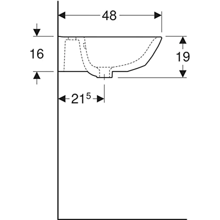 Geberit, Waschbecken, Renova Waschtisch 60 x 48 cm wei 500370011 (48 cm, 60 cm) – Bild 4