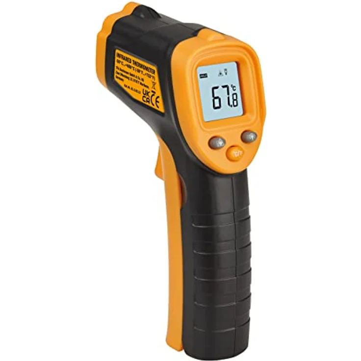 TFA Dostmann Digitales Infrarot-Thermometer Ray Light, 31.1143.13, berührungsloses Messen der Oberflächentemperatur, gemäß HACCP, Messdauer unter 1 Sek, schwarz/orange – Bild 1