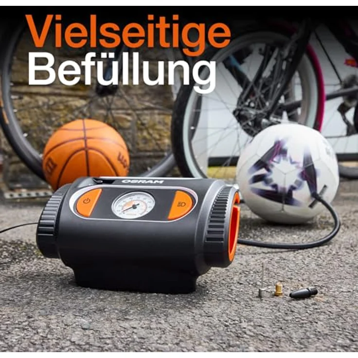 OSRAM OTI2110 Kompressor TYREinflate 2110, schnelles Aufpumpen unter 4 Minuten, ergonomisches Design mit 3 m Stromkabel und 60 cm Luftschlauch – Bild 7