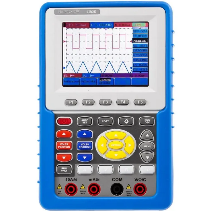 PeakTech Hand-Oszilloskop mit Digitalmultimeter P 1205: 20 MHz / 2 CH, PeakTech Blau