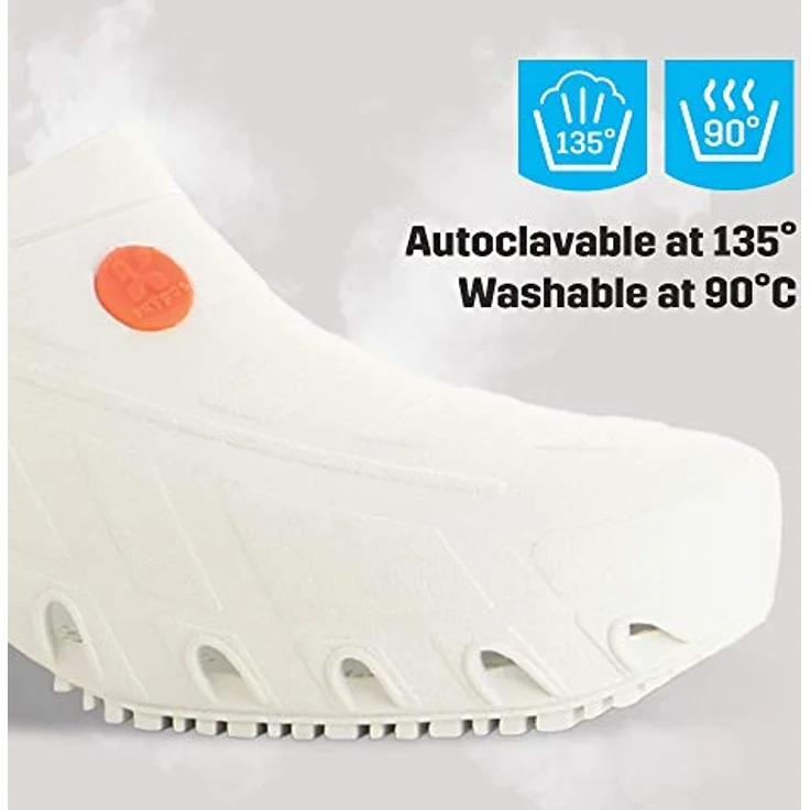 Oxypas Oxyclog, Antistatische und rutschfeste Clogs, antibakteriell, für Medizin, Pflege und Gastro, Weiß 41/42 EU – Bild 5