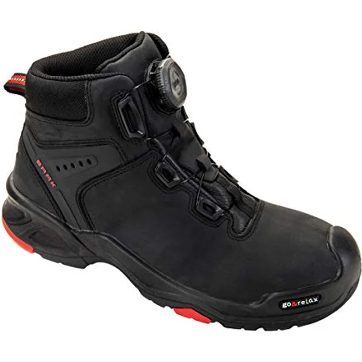 Baak Sicherheitsstiefel Braxton Gr.43 schwarz/rot Leder S3 SRC HRO EN20345 mit BOA® Fit System – Bild 1