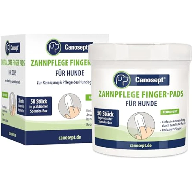 Canosept Zahnpflege Finger-Pads für Hunde, 50 Stück, effektive Mundhygiene und Plaque-Reduktion – Bild 1