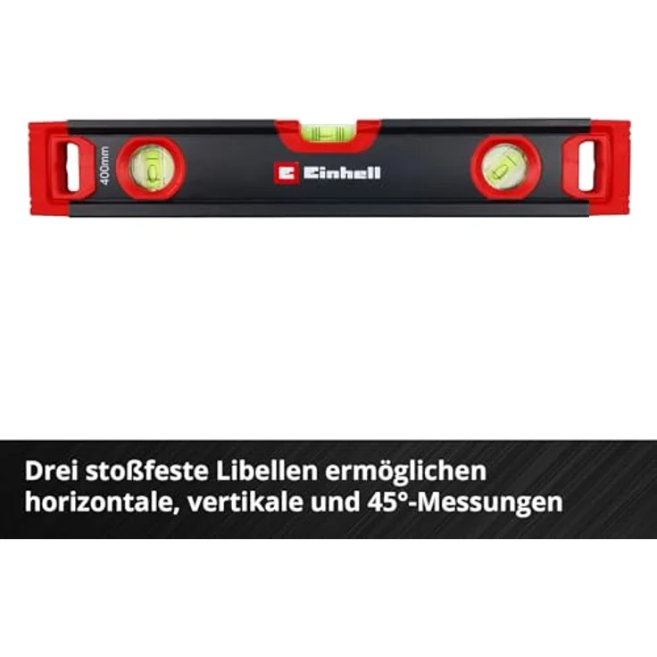 Einhell 3-tlg. Profi-Wasserwaagen-Set, 40/60/100 cm, hohe Messgenauigkeit, stoßfeste Libellen, stabiles Aluminiumprofil, inklusive Tragetasche – Bild 5