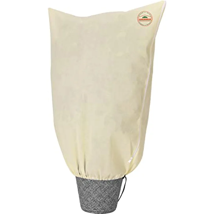 Gardebruk Kübelpflanzensack Reißverschluss Garten Frostschutzhaube Winterschutzhaube Pflanzenschutzhaube Frostschutzvlies Beige versch. Größen – Bild 2