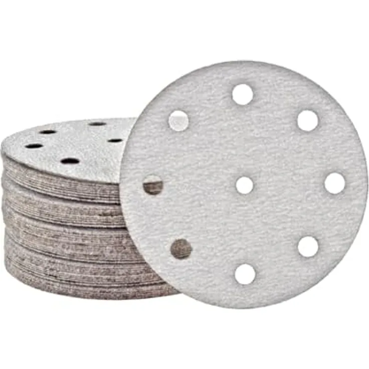 MioTools Shark Klett-Schleifscheiben, 125 mm, 9-Loch, Normalkorund, für Exzenterschleifer, K320, 50 Stk.