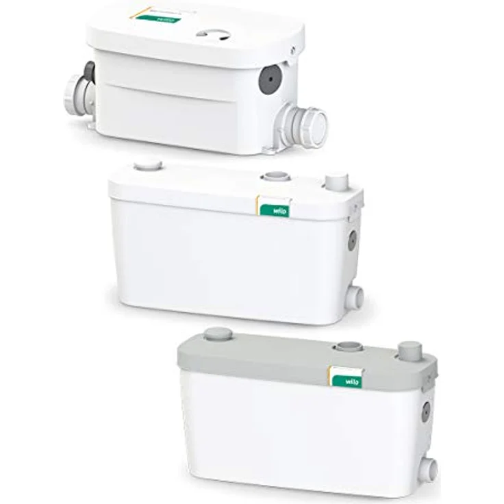 Wilo-HiDrainlift 3-35, kompakte Abwasser-Hebeanlage für Schmutzwasser ohne Fäkalien zur Entwässerung von Duschen, Waschmaschinen, Spülmaschine und Waschbecken, 3 Anschlüsse, 5500l/h, 0, 7 bar, 400W – Bild 1