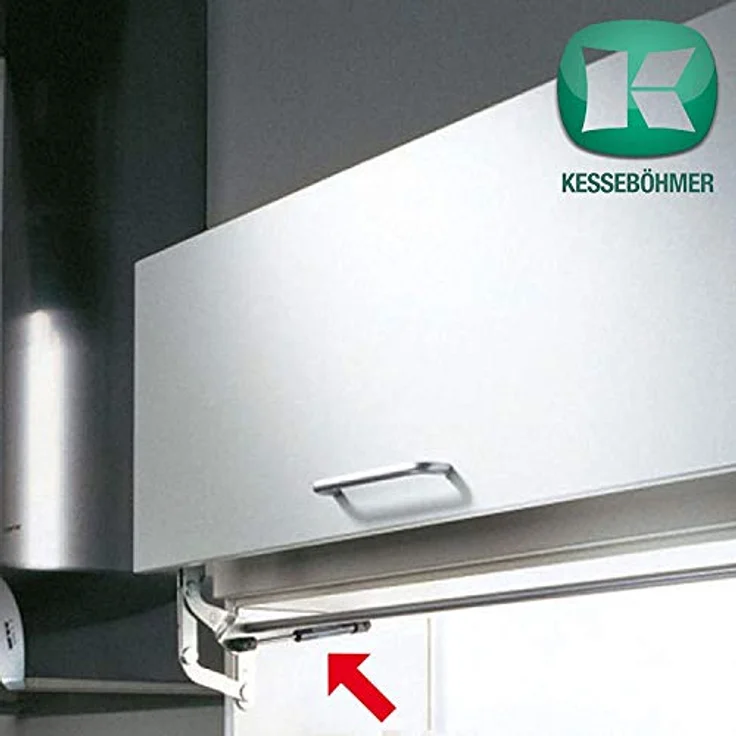 Kesseböhmer Gasdruckfeder 200N, verstärkte Ausführung für HSB Hochschwenkbeschlag, 2er Set mit Montageanleitung – Bild 4
