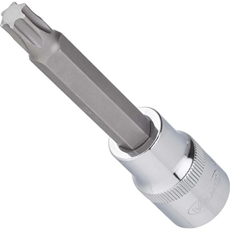 Vigor Innenvierkant Antrieb 12,5 mm (1/2 Zoll) TORX Schraubendreher-Einsatz T20, Gesamtlänge 100 mm, 1 Stück, V2161
